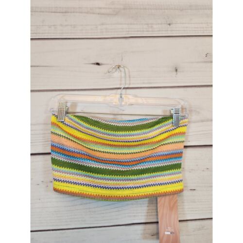 Shein Women's Multicolor Crochet Knit Cropped Tube Top Size Small NWT