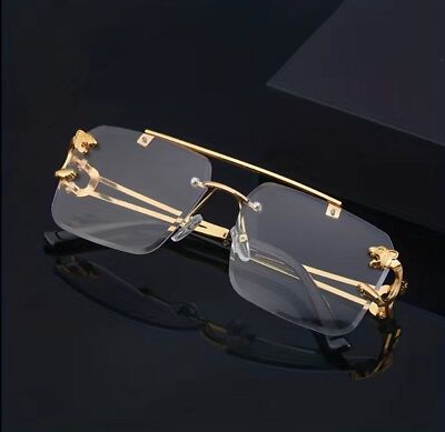 Top Bar Fashion Square Sunglasses For Women Men Rimless  display picture 3