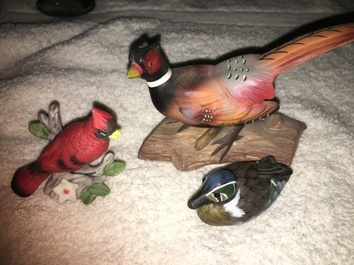 Porcelain Bird Lot Pheasant, Cardinal, Duck - Picture 3 of 3