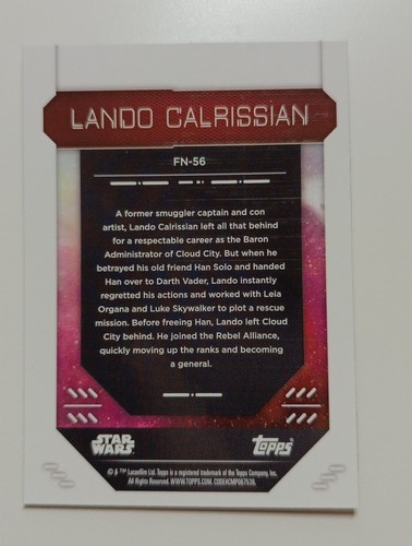 2023 Topps Finest Star Wars Lando Calrissian #FN-56 Return of the Jedi - Picture 2 of 2