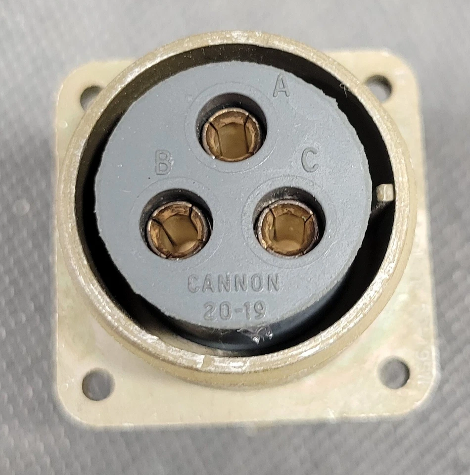 ITT Cannon Connector MIL-Spec MS3100F 20-19SW 3-Pin w/ backshell - Image 2 of 4