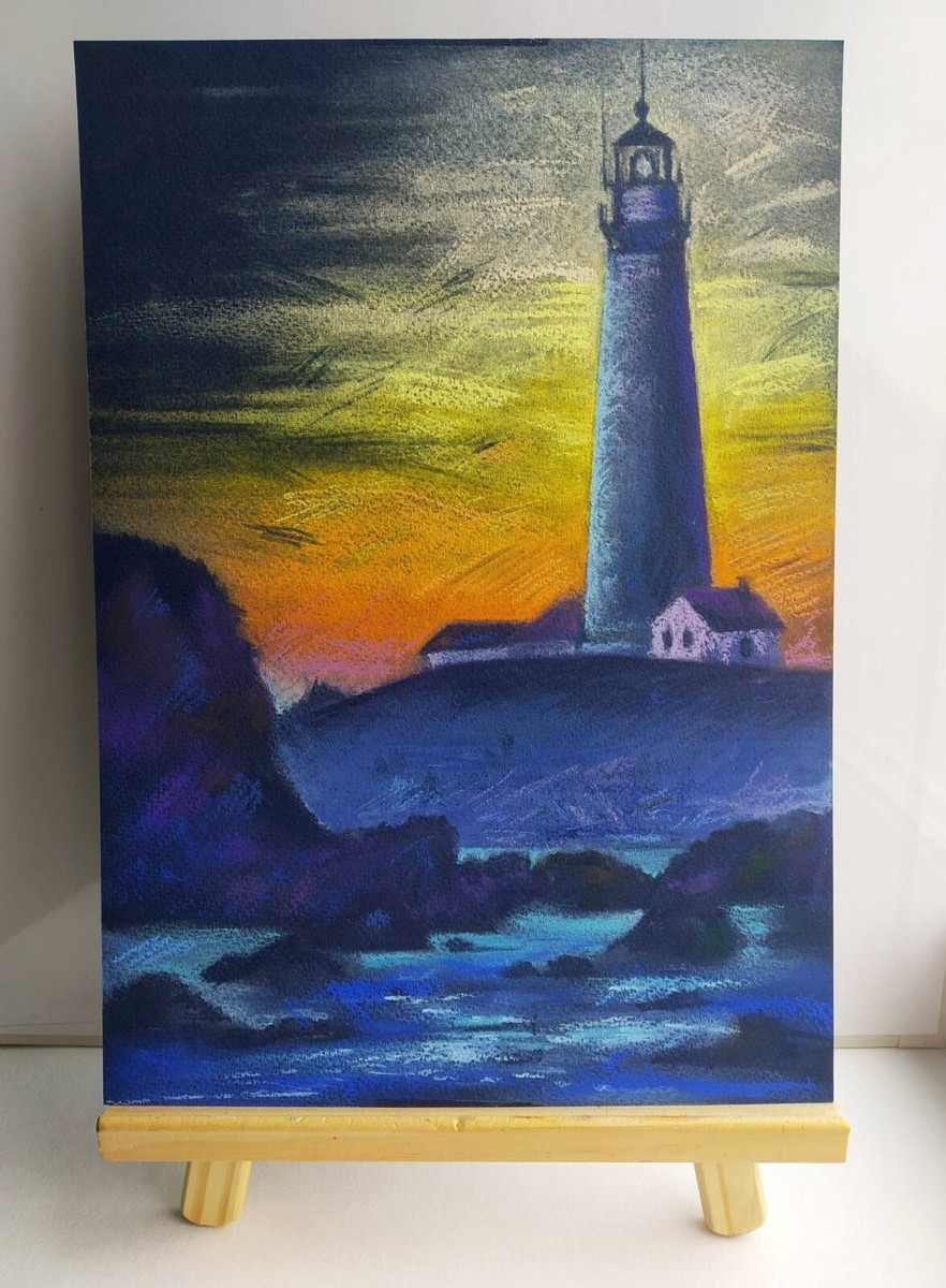 風景（パステル画） オイルパステル 225×300mm #オイルパステル #パステル画