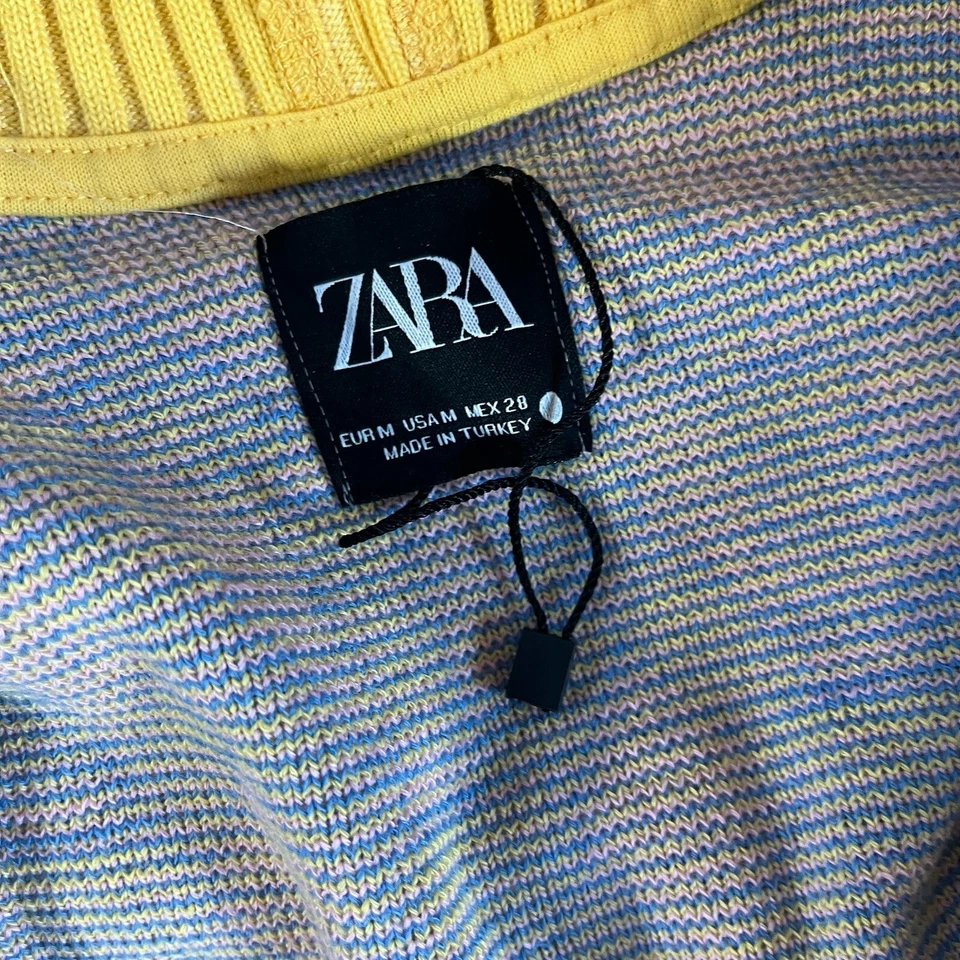 Chaleco Zara Jacquard Contraste Geométrico Talla Mediana Multicolor Abotonado Nuevo Sin Etiquetas Foto 3 de 4