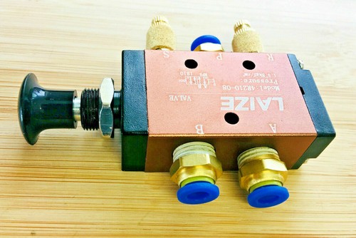 4R210-08 Hand Push Pull Pneumatic Valve 5 Way 2 Pos + 6/8mm Connector Silencer - Picture 4 of 14