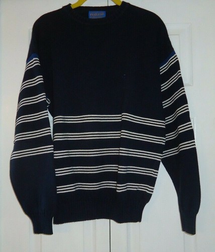 Pendleton Sweater Men's Size Large Navy 100% Cotton Pullover Crew Thick - Picture 4 of 5