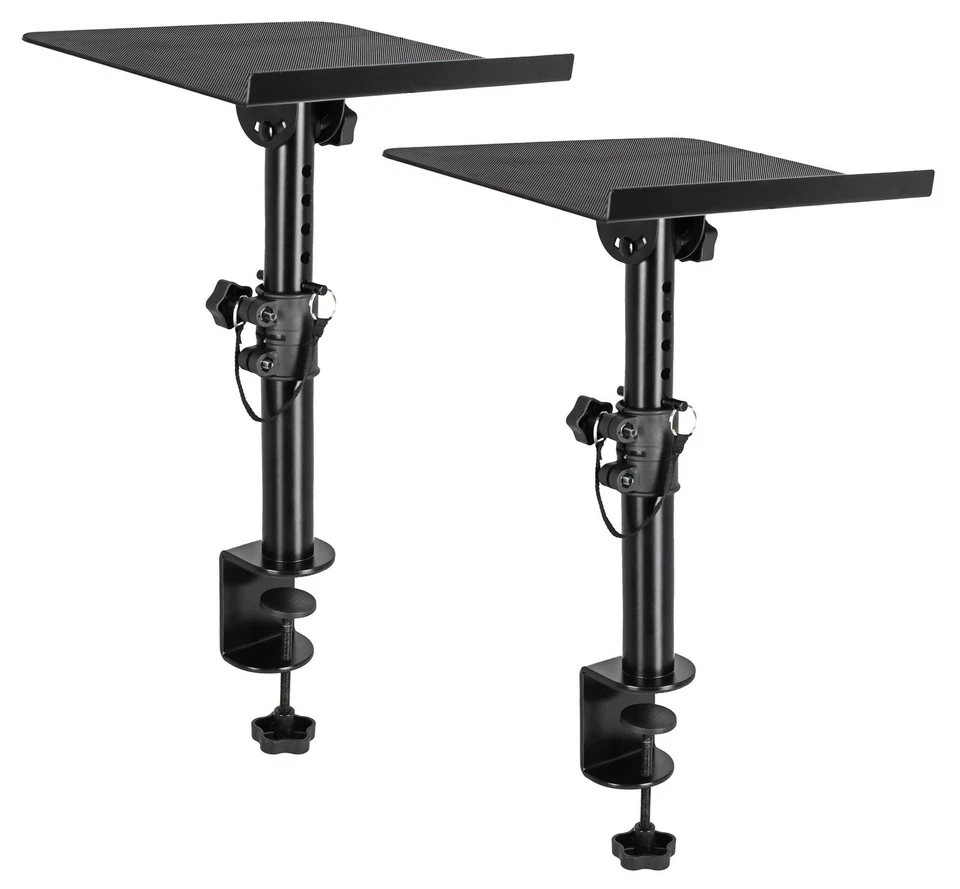 Rockville DMS75 Pair Studio Monitor Speaker Stands, Desk Clamp, 15 Degree Tilt