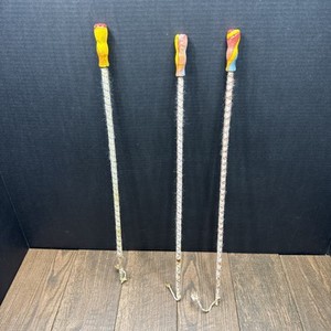 Lot Of 3 Wooden Colorful Carnival Canes 26.5 Inches