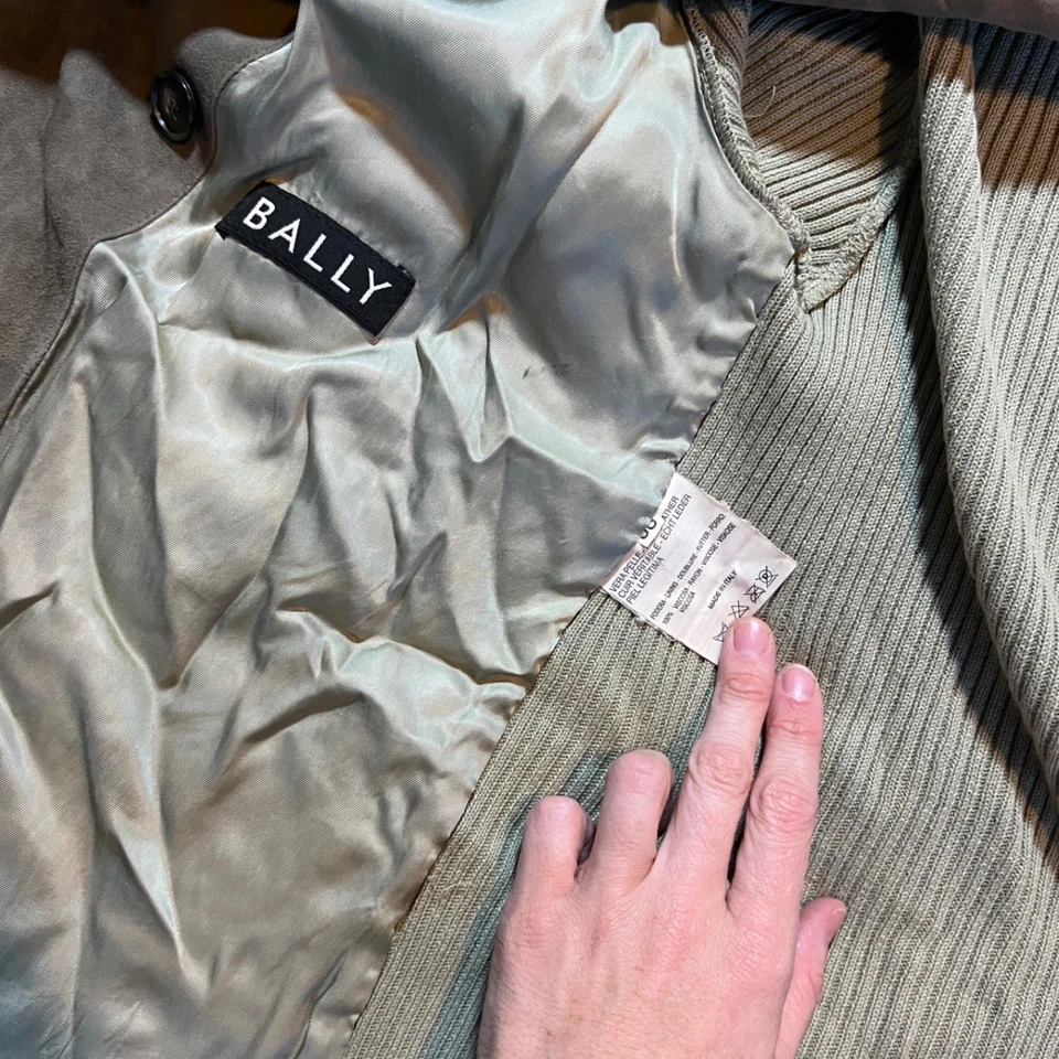 Chaqueta Blazer Gris Vintage Bally Para Hombre Gamuza Tejida Doble Pecho Talla 38 Foto 3 de 4