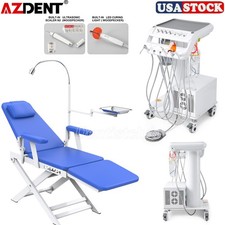 Portable Dental Mobile Delivery Unit Cart Air Compressor Suction /Folding Chair