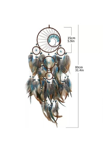 Luxury Dream Catcher Feather Indian Vintage Bohoo Bedroom Hanging Wall Decor - Picture 3 of 4