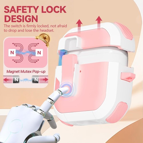 mit Sicherheitsschloss für AirPods 4. Generation Case 4 Case, A1 - Pink - Bild 4 von 7
