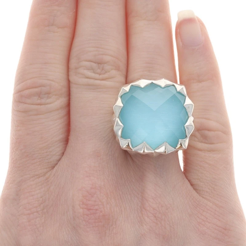 Anillo solitario de cóctel Stephen Webster súper tachuelas de cuarzo y madreperla 925 Foto 2 de 4