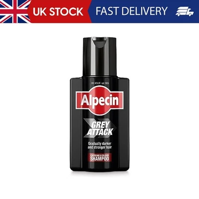 Alpecin Grey Attack Caffeine & Colour Shampoo for Men 1x 200ml | Gradually Darke