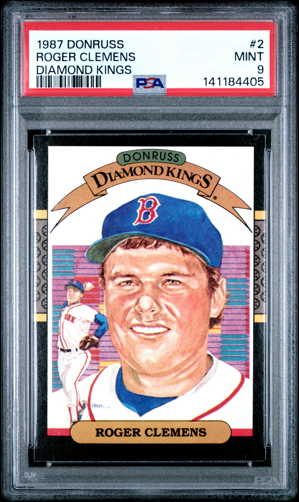 1987 DONRUSS DIAMOND KINGS #2 ROGER CLEMENS PSA 9