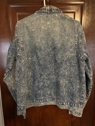 Rare Vintage 80s Members Only Denim Jean Jacket Size Large Stone Washed Bomber - Picture 4 of 4
