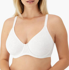 Bali Women's Breathe Cotton Modal Lace Underwire Bra White Size 36DD 12887