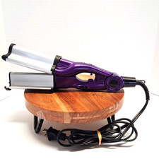Bead Head TIGI Purple Wave Artist Hair Curler Fast Heat Curling Iron Tested EUC