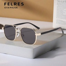 Metal Square Double Bridge Sunglasses Unisex Retro Traveling Driving Glasses New