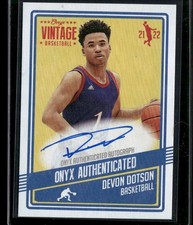 2021-22 Onyx Vintage Devon Dotson #VADD Auto