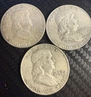 1958 1960 1962 D Franklin Half Dollar 90% Silver