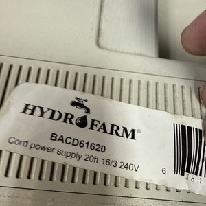 Hydrofarm BACD61620 Ballast Power, 240 V Extension Cord, 20', Black 16/3