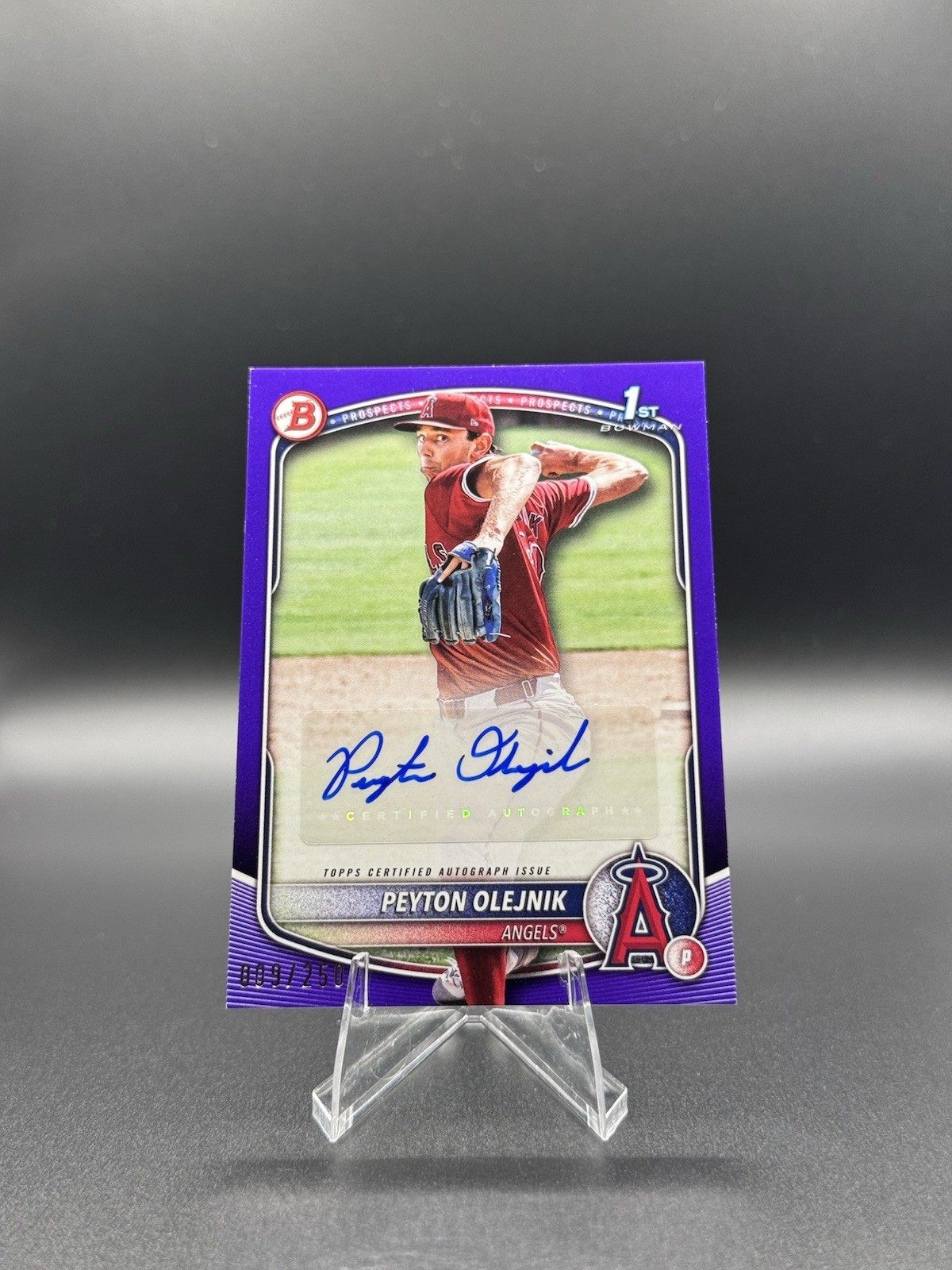 2025 Bowman - Paper Prospect Autographs Peyton Olejnik #BPA-PO Purple 009/250