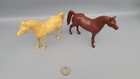 Vintage Hartland Plastic Horse Lot of 2 Hard Plastic Hollow Tan & Brown — photo 2