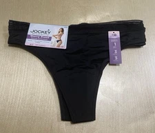 Jockey Generation Women's Size Small 2 Pack Worry Proof Period Panty Thong Black