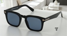 Tom Ford Dax FT0751 01V Shiny Black Blue 50 mm Men's Sunglasses