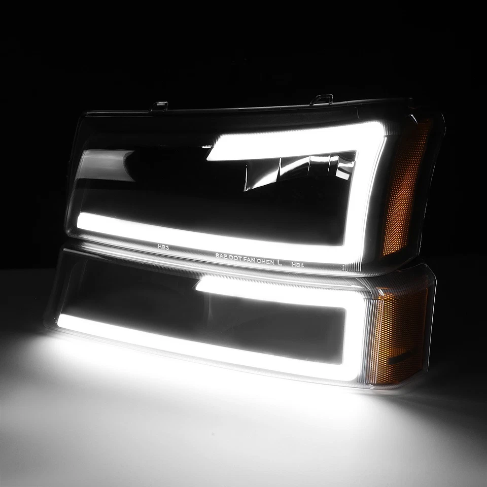 Black LED Headlight Bumper Parking Lamps w/Bracket for 03-07 Silverado Avalanche Foto 3 de 4