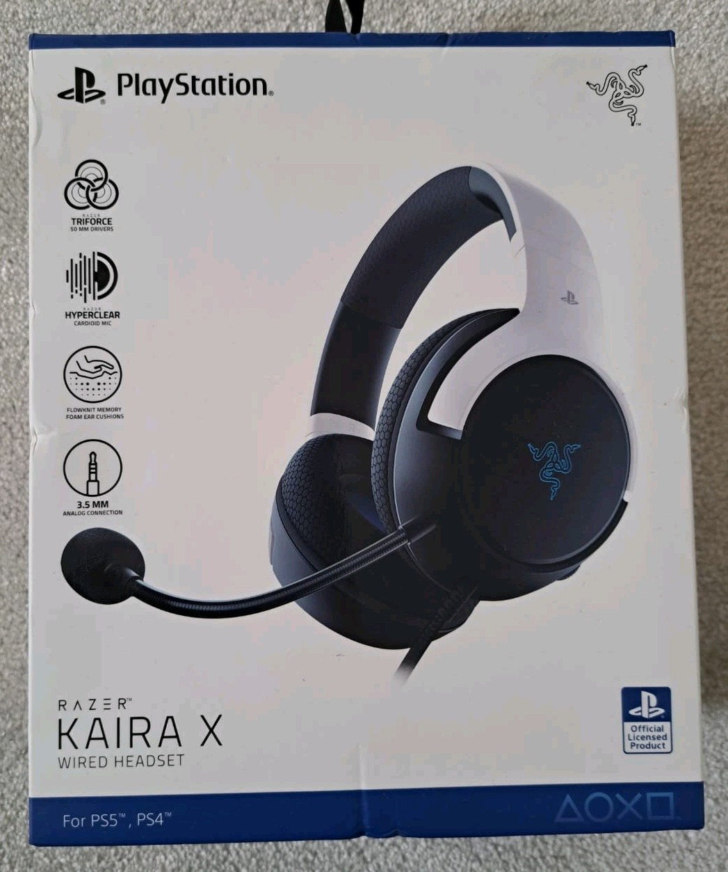 Razer Kaira X Wired Headset RZ04 R3G1 Playstation White Gaming Headset for ps4,