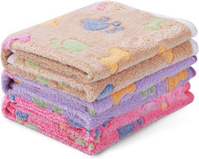 1 Pack 3 Blankets Super Soft Fluffy Cute Bone Pattern Pet Blanket Flannel Throw