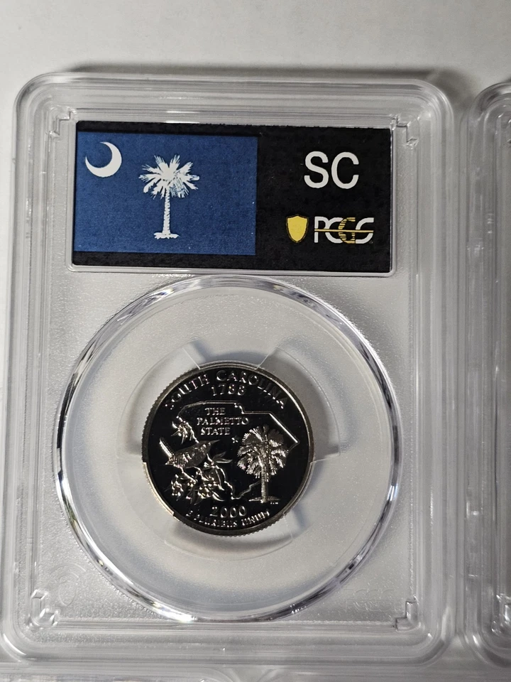 2000-S  Clad  Proof State Quarter Set ( 5 Coins) PCGS PR70 DCAM-State Flag - Image 3 of 4