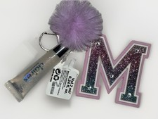Claire s Pink Glitter Initial Letter M With C...