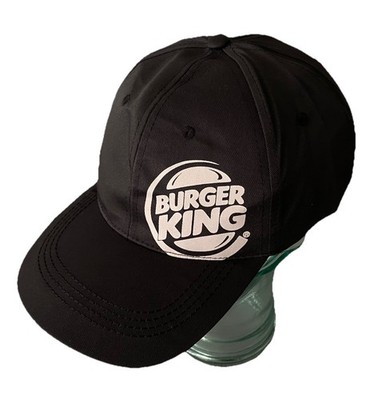 BURGER KING CAP Official Staff Mütze schwarz weiß Logo verstellbar BK Werbung