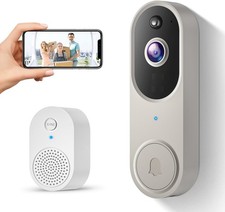 1080P Wireless Video Doorbell Camera with Ring Chime, Smart AI Human Detection