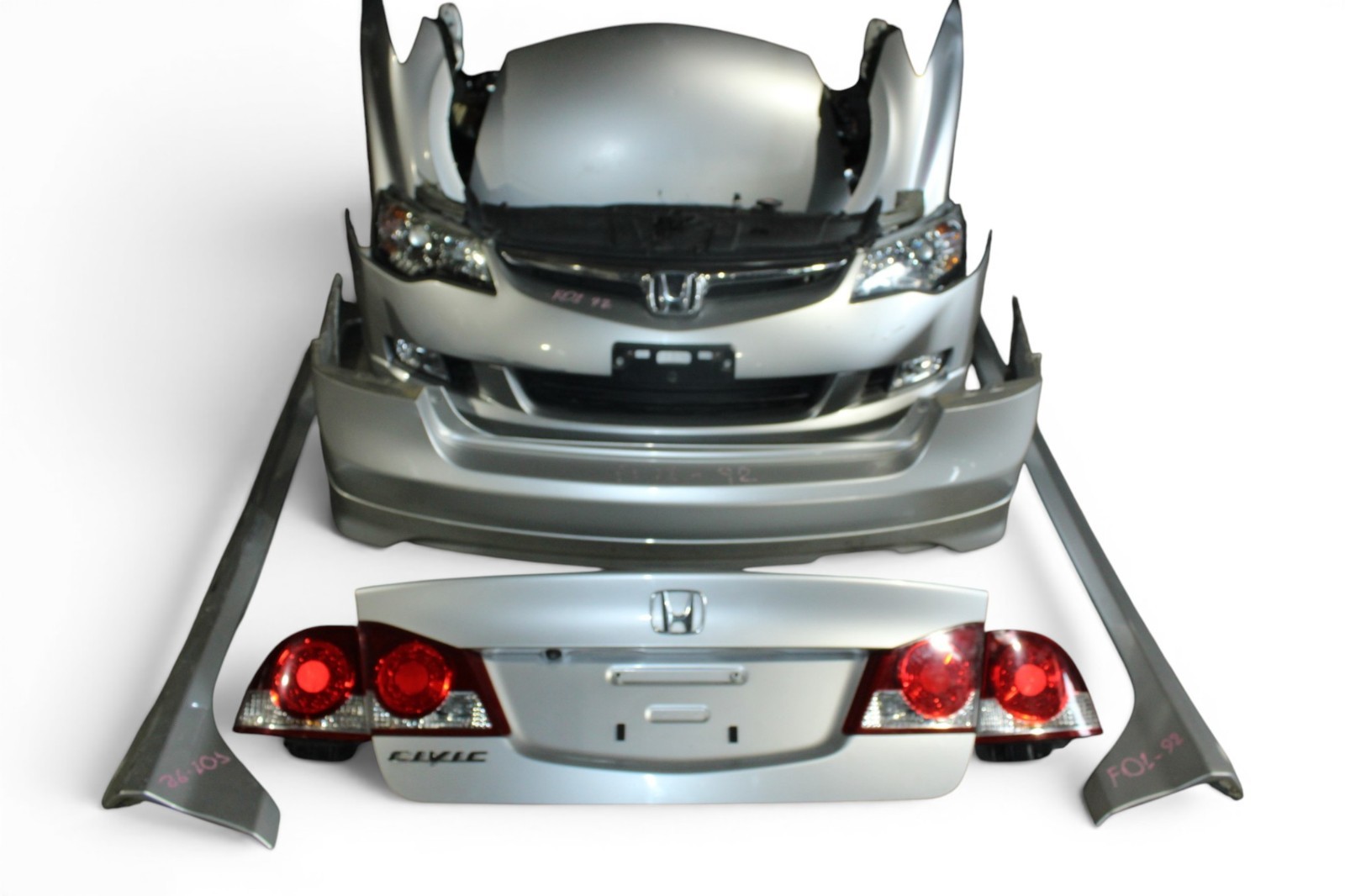 Honda Civic 06-11 FD3 Sedan Silver Rear & Front Nose Conversion #7 JDM LDA