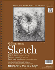 400 Series Wire Bound Sketch Pad, 60 Lb. Paper, 11 X 14 Inches, White, 100 Sheet