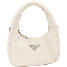 Prada Nappa Calf Leather 2Way Bag Ivory Women White One Size