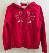 Womens Aeropostale Full Zip Hoodie Red Size Medium