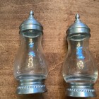 Southern Living at Home ASTORIA SALT & PEPPER SHAKERS BRUSHED SILVER & GLASS — photo 3