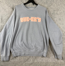 Buc-ee's Sweatshirt Womens L Blue Fleece Oversized Crewneck Pullover Long Sleeve