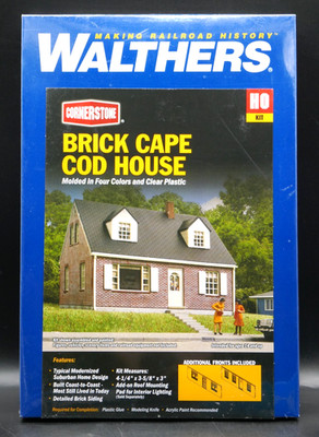 HO Walthers Brick Cape Cod House Building Kit 933-3774