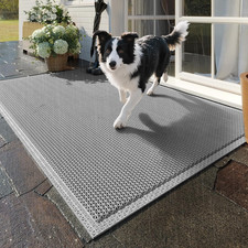 Front Door Mat 24''X36'', Drainage Heavy Duty Dirt Trapping Non-Slip Doormats, O