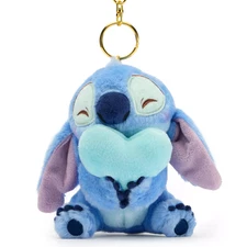 Disney Store Japan Stitch with Heart Plush Keychain Bag Charm