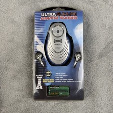 Stronics Ultra Slimline AM/FM Radio DBBS Pocket Radio ST-83 needs 2 AAA Battery
