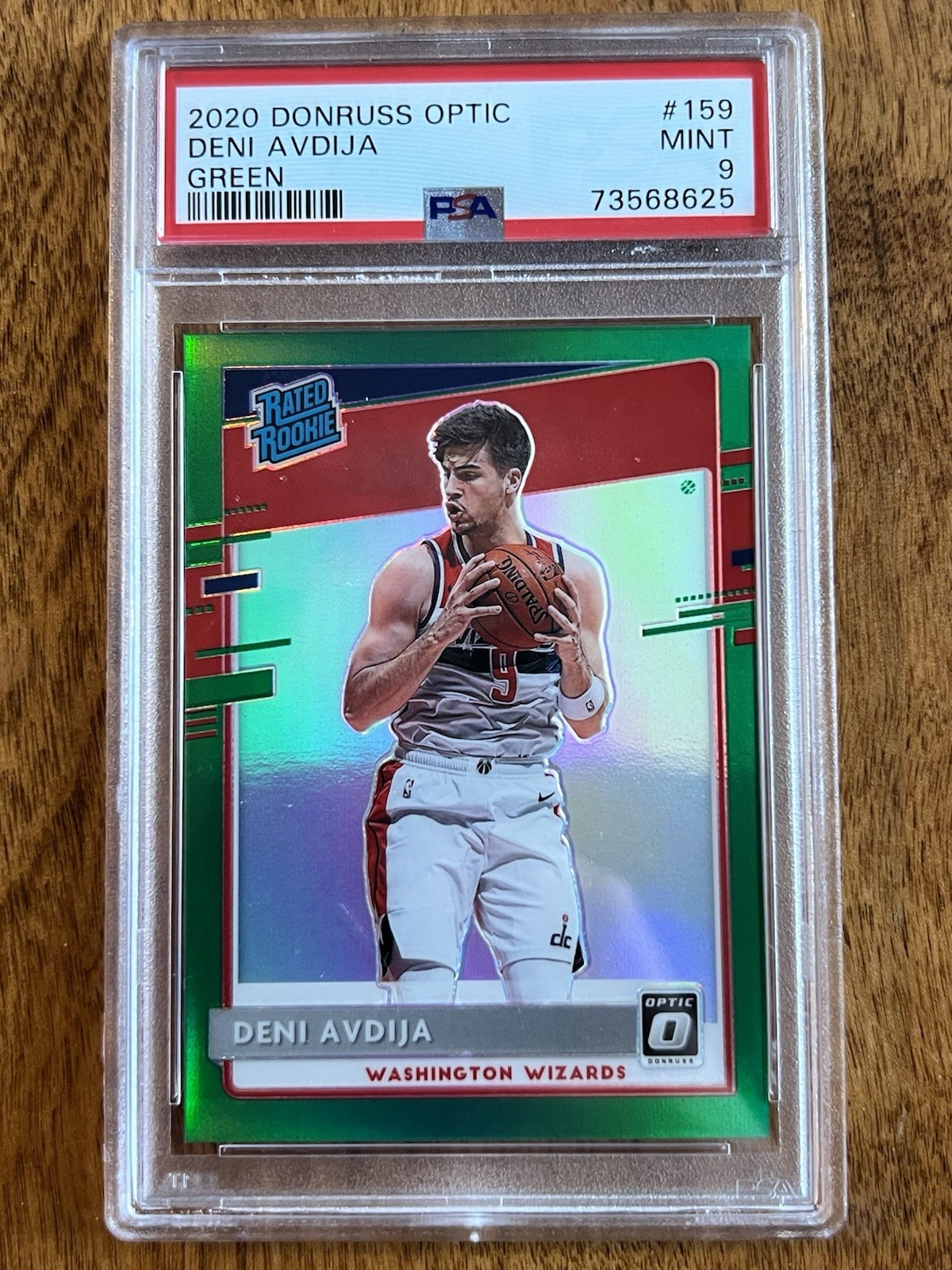 2020-21 Panini Donruss Optic DENI AVDIJA #159 Green Prizm 5/5 PSA 9 MINT