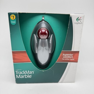 Logitech TrackMan Marble Trackball Mouse 910-000806 Wired USB PS/2 New Sealed