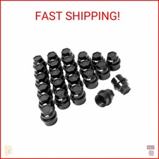 Set of 24, 15646250 Wheel Lug Nut Cap Black Plastic Covers Thread M27X2.0 for Sl