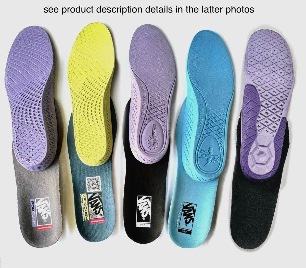 Vans Popcush / Ultracush Pro insoles Skateboard Thick Heel Arch